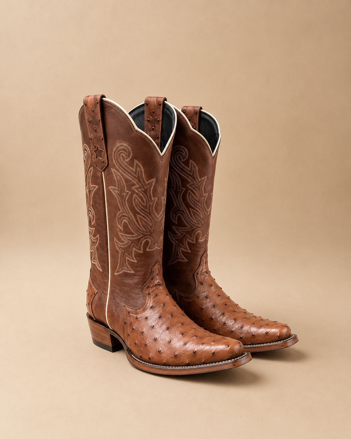 Cognac Ostrich boot